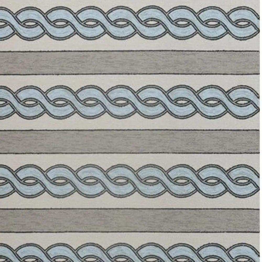 5' X 7' Ivory and Blue Abstract Indoor Outdoor Area Rug - Homeroots - Flyclothing LLC