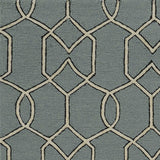 5' X 7' Green and Ivory Geometric Hand Hooked Area Rug - Homeroots - Flyclothing LLC