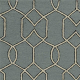 5' X 7' Green and Ivory Geometric Hand Hooked Area Rug - Homeroots - Flyclothing LLC