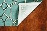 5' X 7' Green and Ivory Geometric Hand Hooked Area Rug - Homeroots - Flyclothing LLC