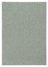5' X 7' Green and Ivory Geometric Hand Hooked Area Rug - Homeroots - Flyclothing LLC