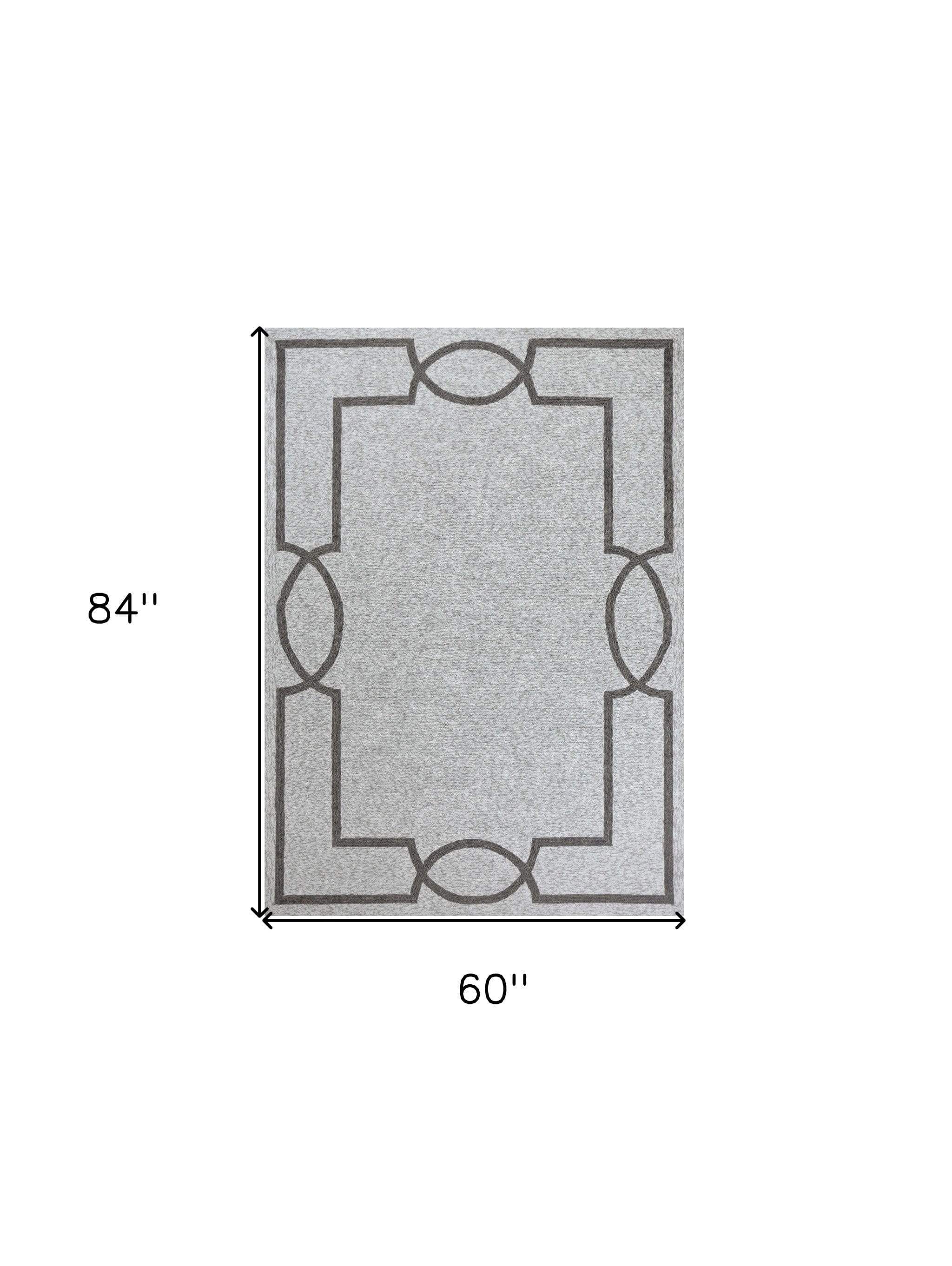 5' X 7' Ivory Indoor Outdoor Area Rug - Homeroots - Flyclothing LLC