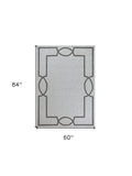 5' X 7' Ivory Indoor Outdoor Area Rug - Homeroots