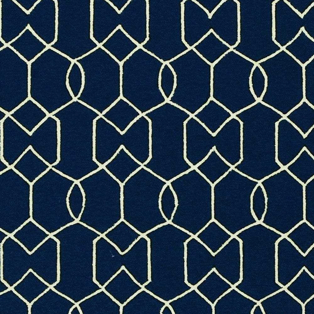 5' X 7' Navy Blue Geometric Hand Hooked Area Rug - Homeroots - Flyclothing LLC
