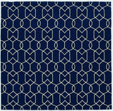 5' X 7' Navy Blue Geometric Hand Hooked Area Rug - Homeroots - Flyclothing LLC