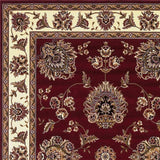 7' Red and Ivory Floral Octagon Rug - Homeroots - Flyclothing LLC