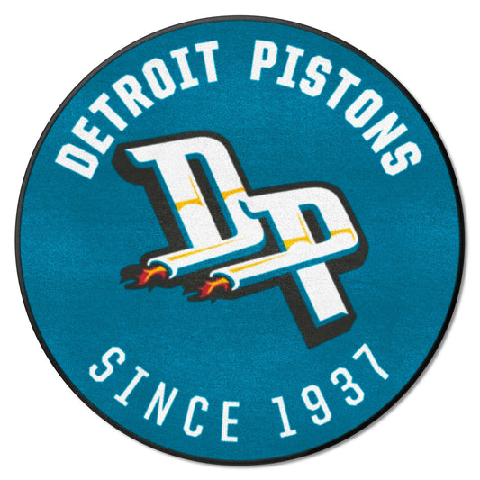 NBA Retro Detroit Pistons Roundel Rug - 27in. Diameter - Detroit Pistons