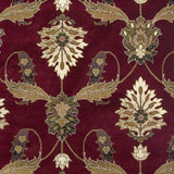 7' Octagon Red Floral Vines Indoor Area Rug - Homeroots - Flyclothing LLC