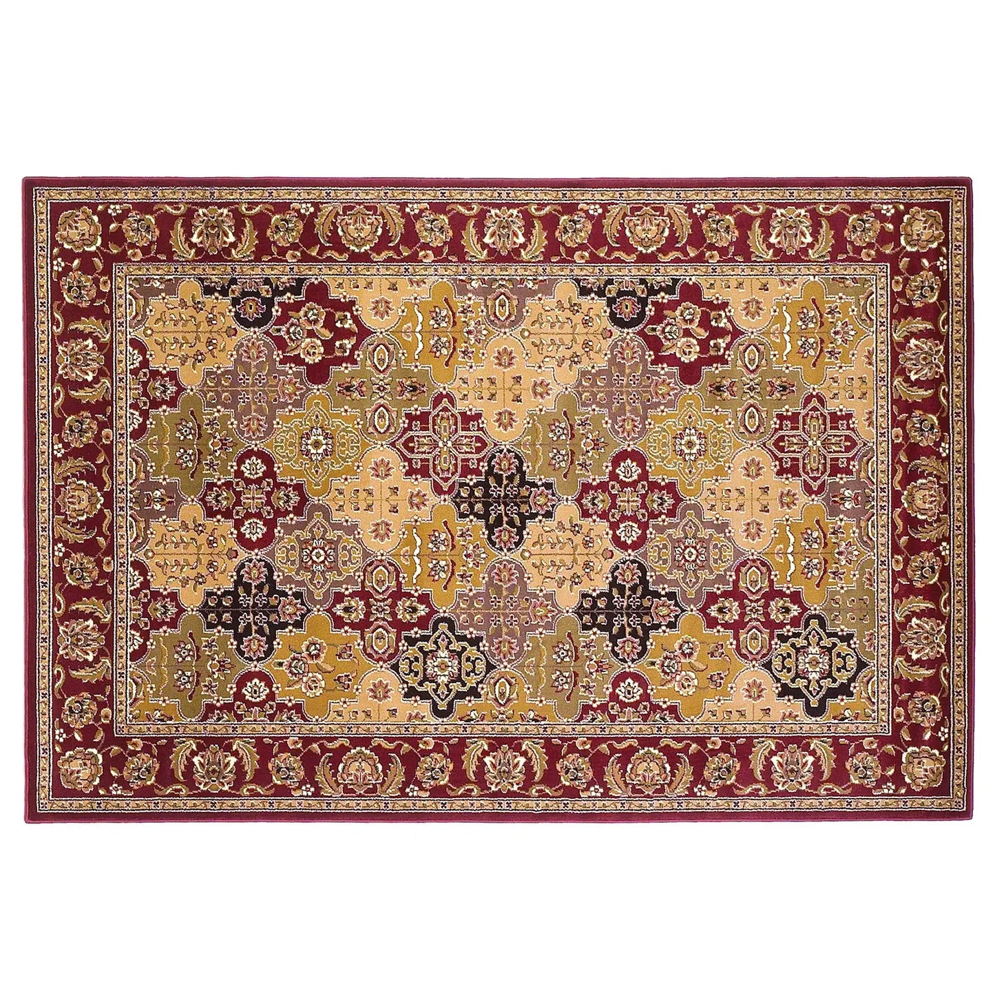 Red Octagon Quatrefoil Area Rug - Homeroots - Flyclothing LLC