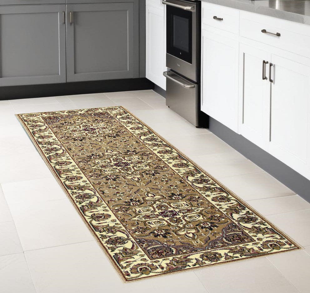 8' Beige And Ivory Area Rug - Homeroots