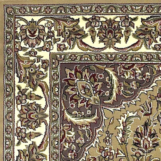 Beige And Ivory Octagon Medallion Area Rug - Homeroots - Flyclothing LLC