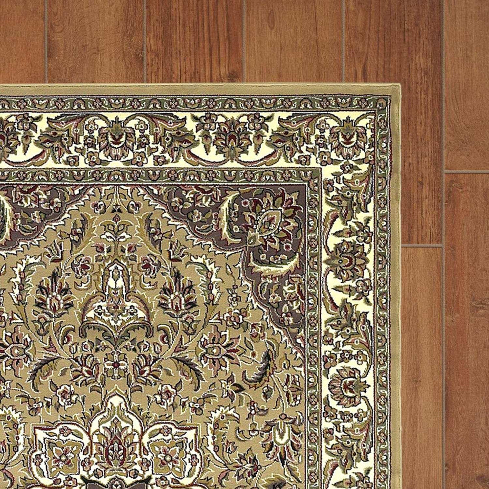 Beige And Ivory Octagon Medallion Area Rug - Homeroots - Flyclothing LLC