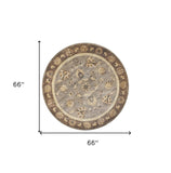 6' Grey Mocha Hand Tufted Traditional Round Indoor Area Rug - Homeroots
