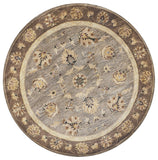 6' Grey Mocha Hand Tufted Traditional Round Indoor Area Rug - Homeroots