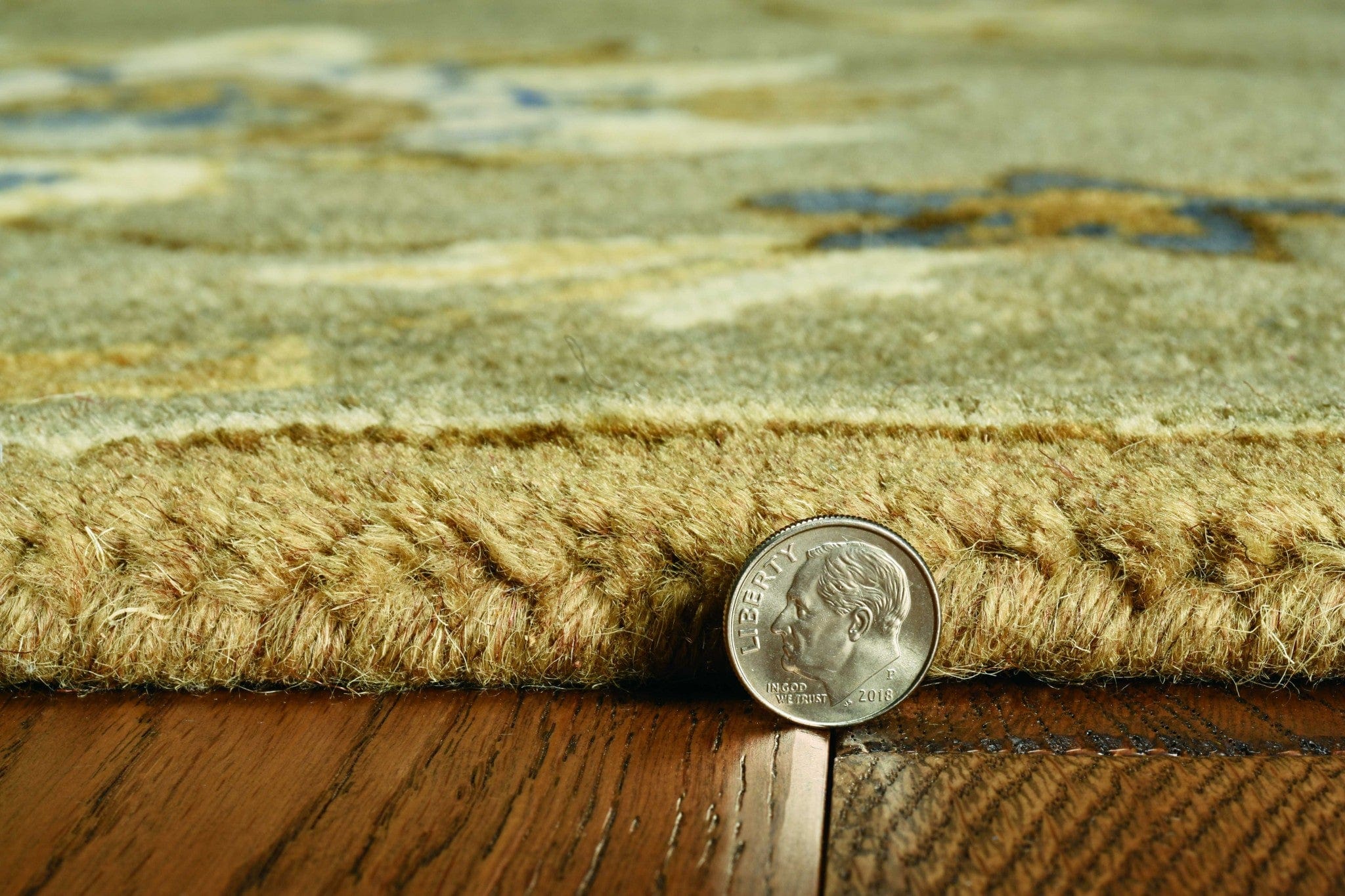 5' Round Grey Floral Vine Wool Indoor Area Rug - Homeroots