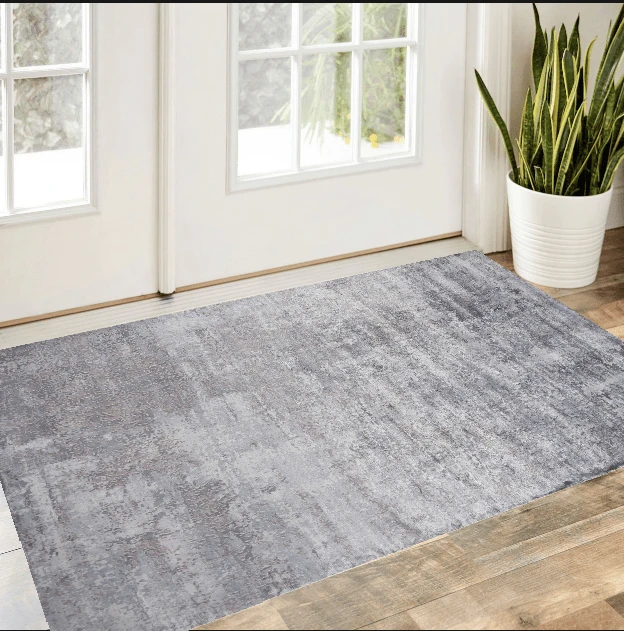 3' X 5' Slate Gray Abstract Hand Loomed Area Rug - Homeroots