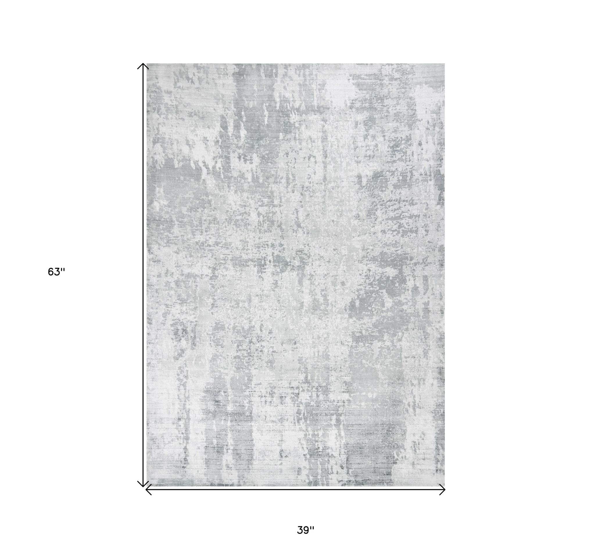 3' X 5' Gray Abstract Hand Loomed Area Rug - Homeroots - Flyclothing LLC