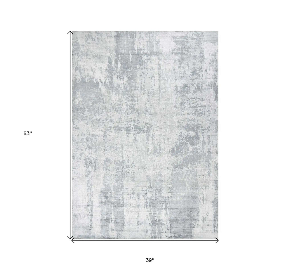 3' X 5' Gray Abstract Hand Loomed Area Rug - Homeroots - Flyclothing LLC