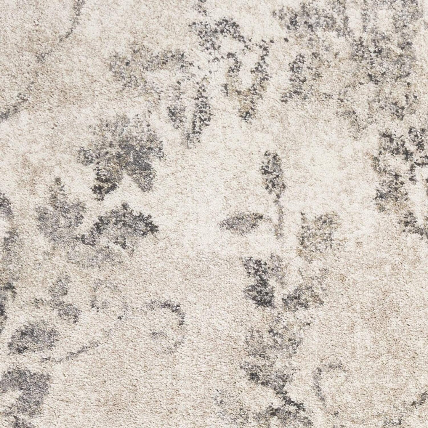 5' X 8' Grey Machine Woven Distressed Floral Medallion Indoor Area Rug - Homeroots - Flyclothing LLC