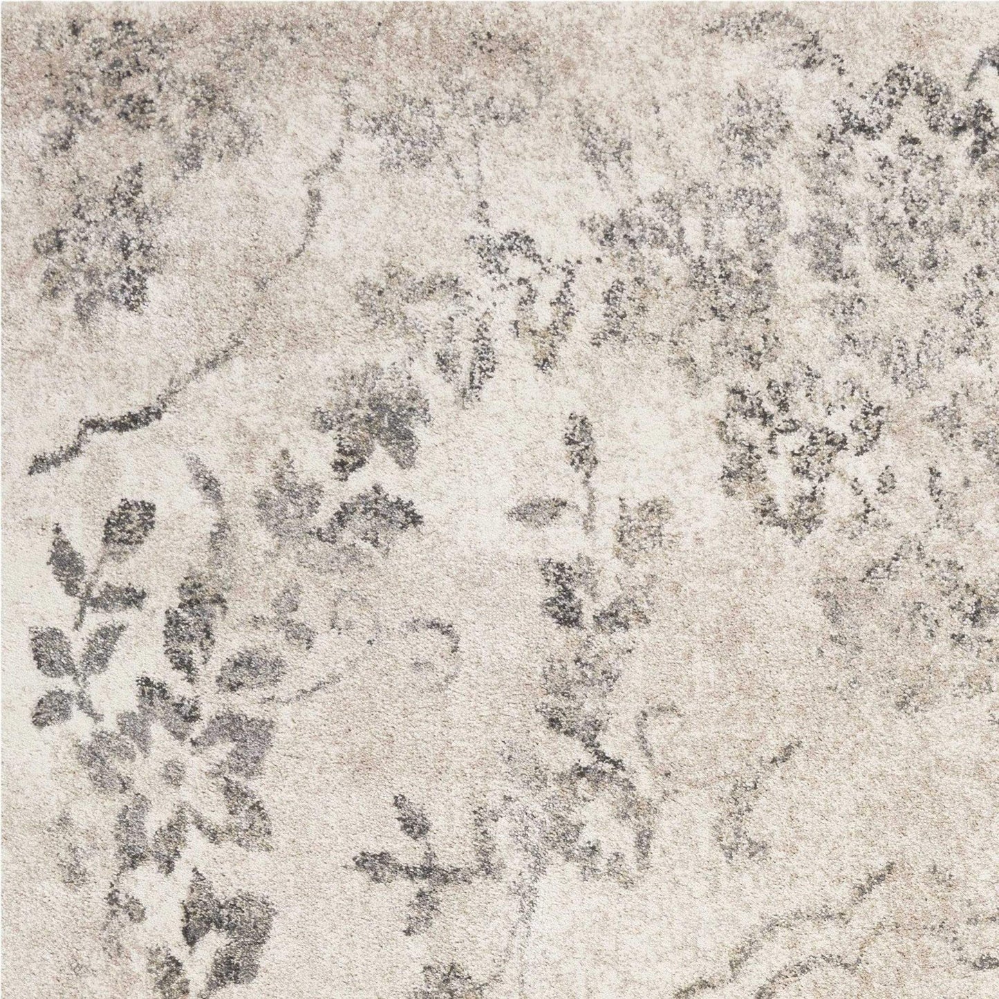 5' X 8' Grey Machine Woven Distressed Floral Medallion Indoor Area Rug - Homeroots - Flyclothing LLC