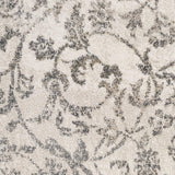 5' X 8' Ivory Machine Woven Distressed Traditional Floral Vines Indoor Area Rugg - Homeroots - Flyclothing LLC