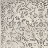 5' X 8' Ivory Machine Woven Distressed Traditional Floral Vines Indoor Area Rugg - Homeroots