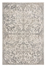 5' X 8' Ivory Machine Woven Distressed Traditional Floral Vines Indoor Area Rugg - Homeroots - Flyclothing LLC
