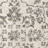 5' X 8' Ivory Machine Woven Distressed Traditional Floral Vines Indoor Area Rugg - Homeroots
