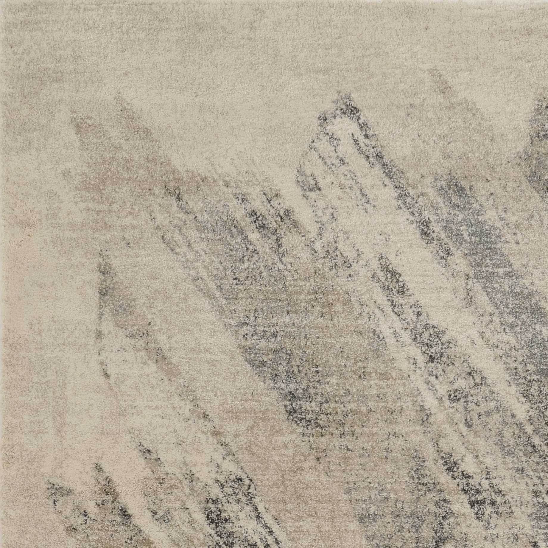 5' X 8' Ivory Grey Machine Woven Abstract Brushstrokes Indoor Area Rug - Homeroots - Flyclothing LLC