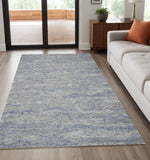 5' X 7' Ocean Blue Hand Tufted Abstract Indoor Area Rug - Homeroots