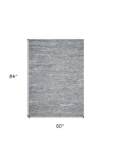5' X 7' Ocean Blue Hand Tufted Abstract Indoor Area Rug - Homeroots - Flyclothing LLC