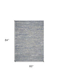5' X 7' Ocean Blue Hand Tufted Abstract Indoor Area Rug - Homeroots