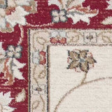 8' X 10' Ivory Or Red Floral Vine Bordered Indoor Area Rug - Homeroots - Flyclothing LLC