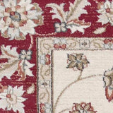8' X 10' Ivory Or Red Floral Vine Bordered Indoor Area Rug - Homeroots - Flyclothing LLC