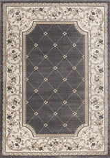 8' X 10' Grey Or Ivory Diamond Floral Bordered Indoor Area Rug - Homeroots - Flyclothing LLC