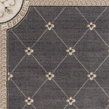 8' X 10' Grey Or Ivory Diamond Floral Bordered Indoor Area Rug - Homeroots - Flyclothing LLC