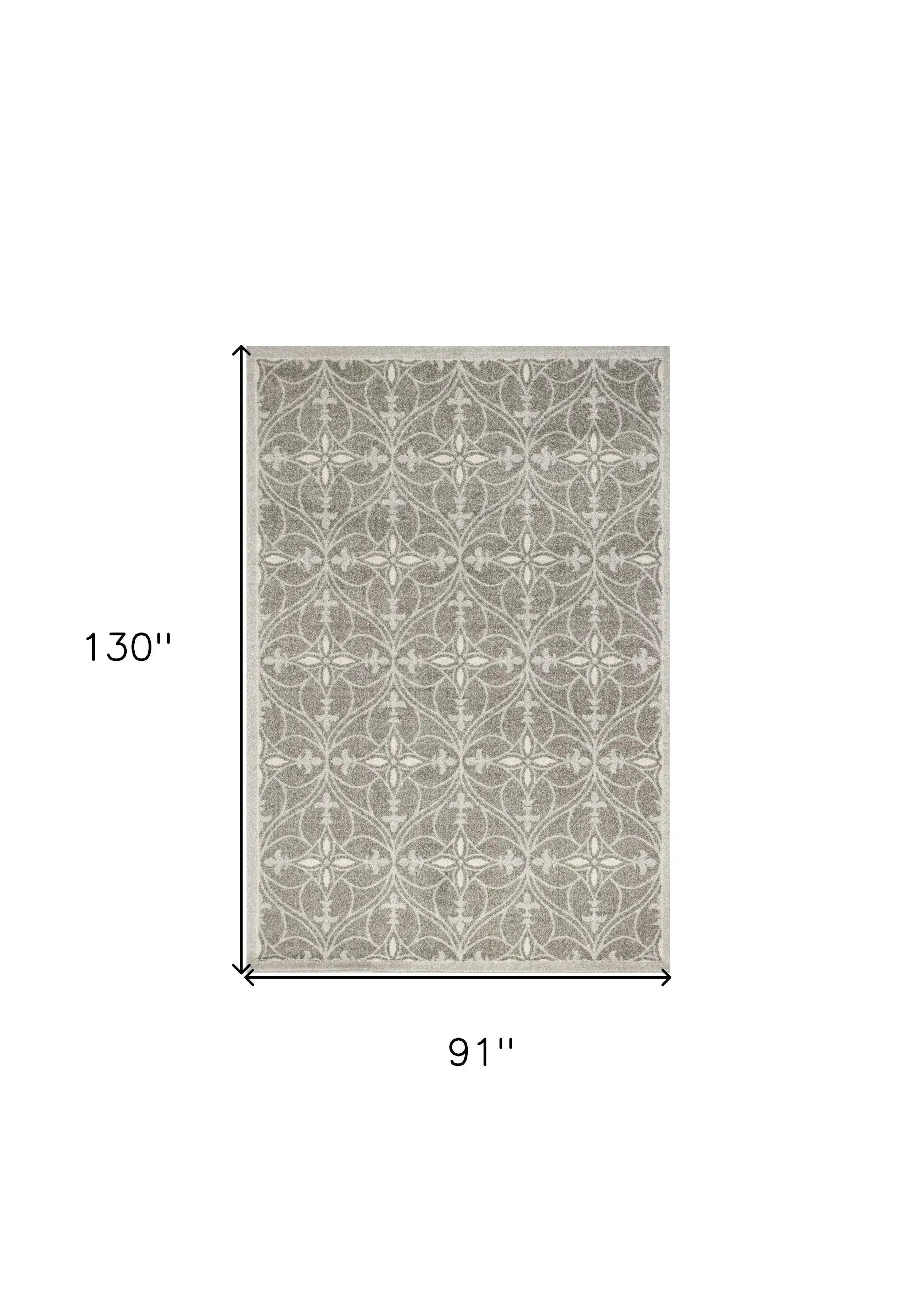 8' X 11' Gray Area Rug With UV Protection - Homeroots - Flyclothing LLC