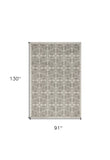 8' X 11' Gray Area Rug With UV Protection - Homeroots