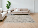 7' X 11' Silver Geometric Mosaic Uv Treated Indoor Area Rug - Homeroots