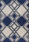 7' X 11' Ivory Or Denim Geometric Hexagon Uv Treated Indoor Area Rug - Homeroots - Flyclothing LLC