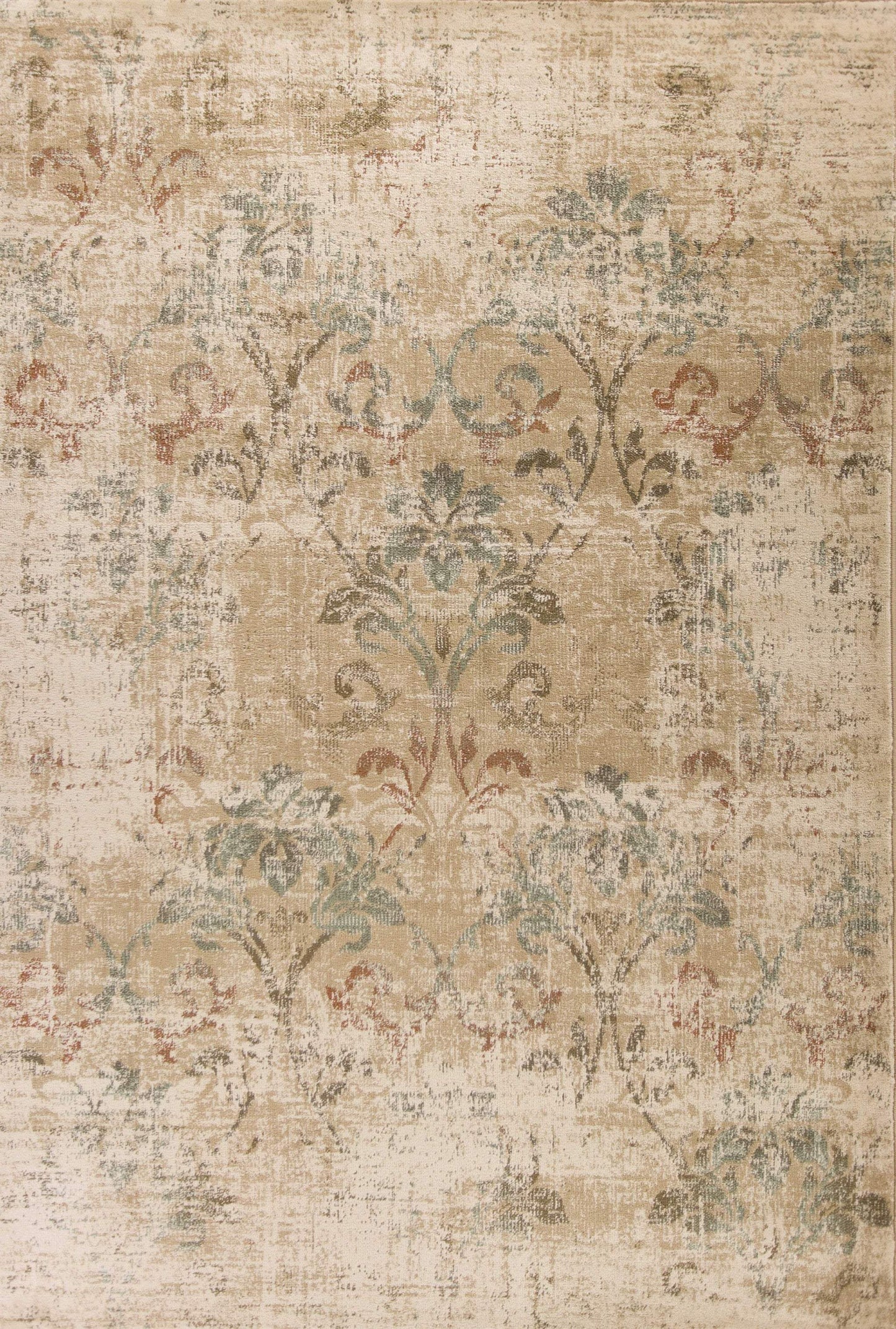 8' X 11' Champagne Beige Machine Woven Damask Indoor Area Rug - Homeroots - Flyclothing LLC