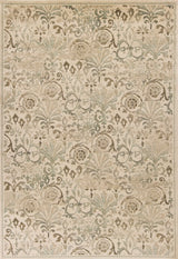 8' X 11' Ivory Machine Woven Floral Traditional Indoor Area Rug - Homeroots - Flyclothing LLC