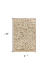 8' X 11' Ivory Machine Woven Floral Traditional Indoor Area Rug - Homeroots - Flyclothing LLC