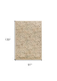 8' X 11' Ivory Machine Woven Floral Traditional Indoor Area Rug - Homeroots