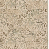 8' X 11' Ivory Machine Woven Floral Traditional Indoor Area Rug - Homeroots - Flyclothing LLC