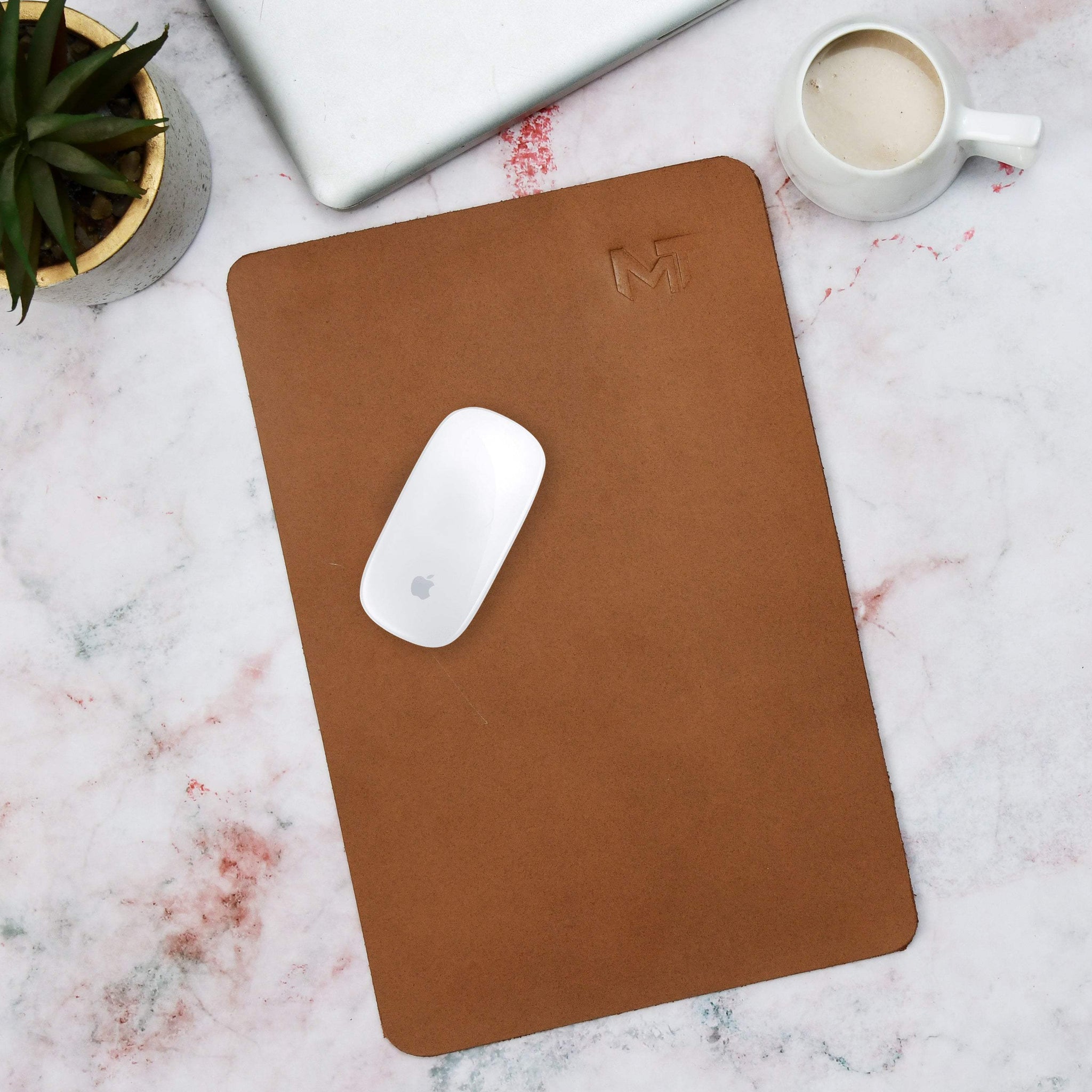 Caramel Luxe Leather Desk Mat + Mouse Pad - Classy Leather Bags - Flyclothing LLC
