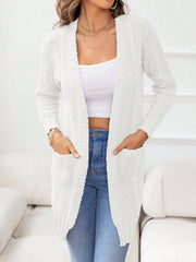 Open Front Long Sleeve Cardigan - Trendsi