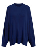 Round Neck Long Sleeve Sweater - Trendsi