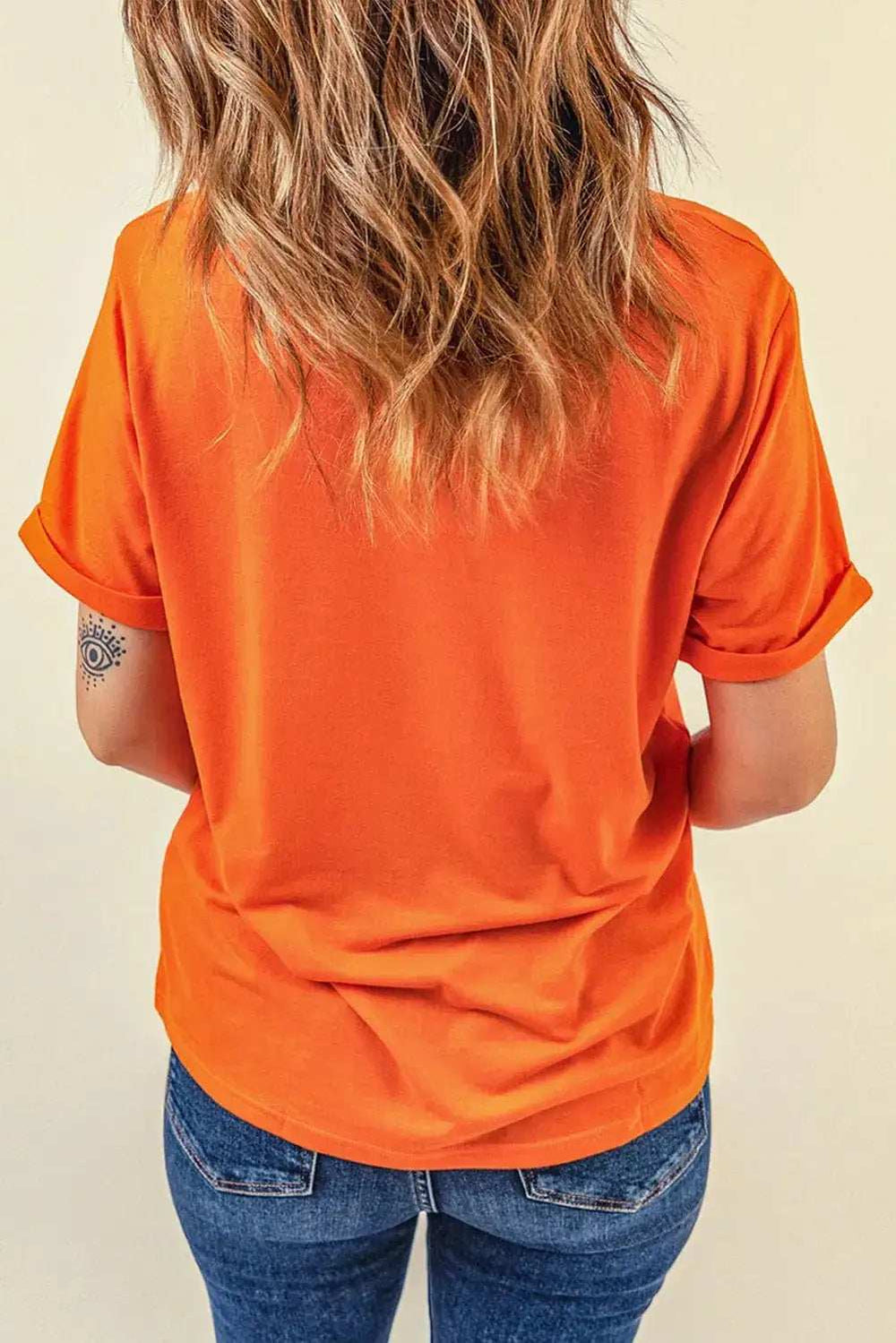 Pumpkin Graphic Round Neck Short Sleeve T-Shirt - Trendsi - Flyclothing LLC