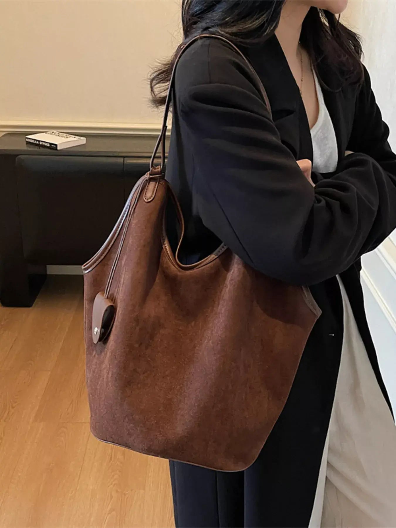 Solid Color Tote Bag - Trendsi - Flyclothing LLC